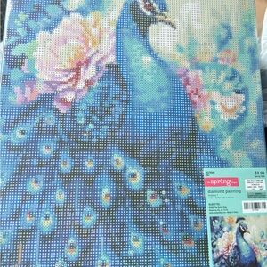 Hobby Lobby Blue and Pink Peacock Diamond Painting